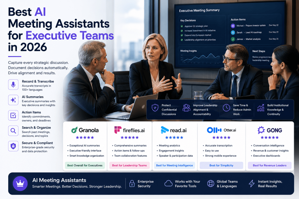 Best AI Meeting Assistants for Executive Teams in&nbsp;2026