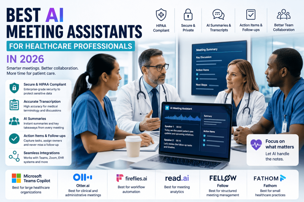 Best AI Meeting Assistants for Healthcare Professionals in&nbsp;2026