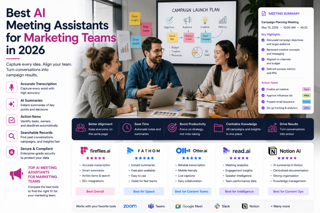 Best AI Meeting Assistants for Marketing Teams in&nbsp;2026
