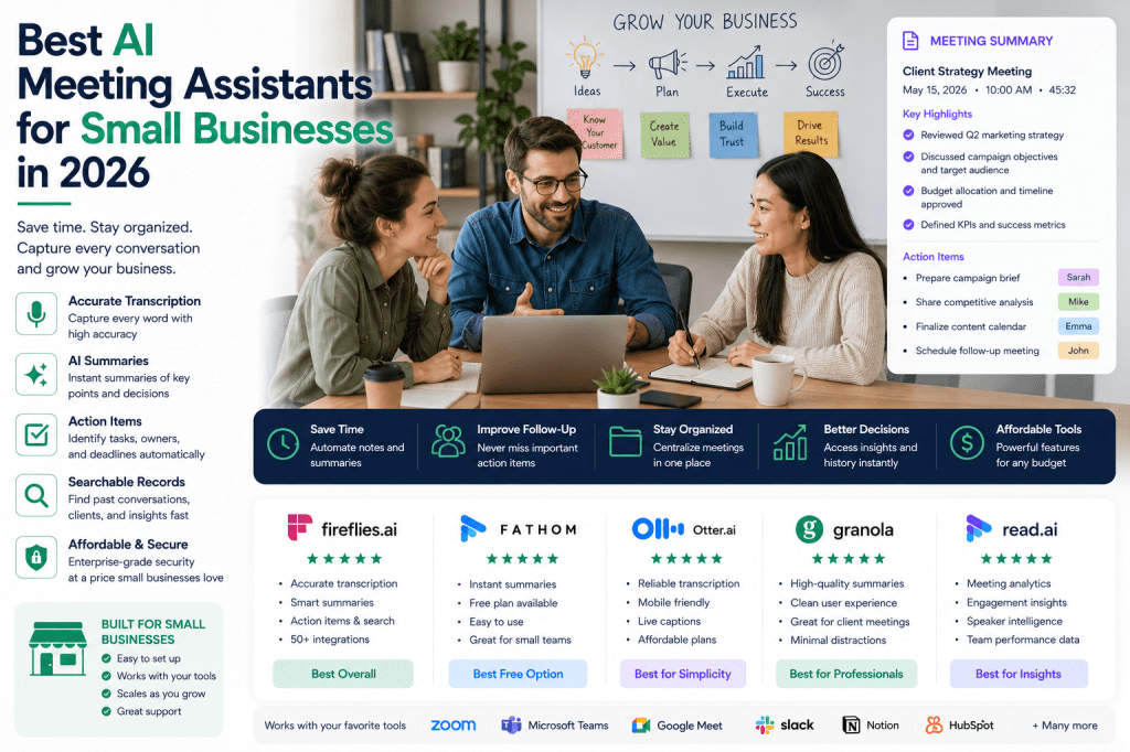 Best AI Meeting Assistants for Small Businesses in&nbsp;2026