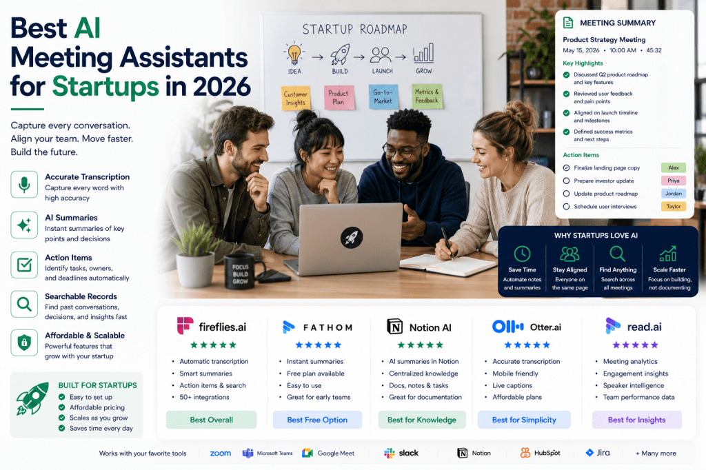 Best AI Meeting Assistants for Startups in&nbsp;2026