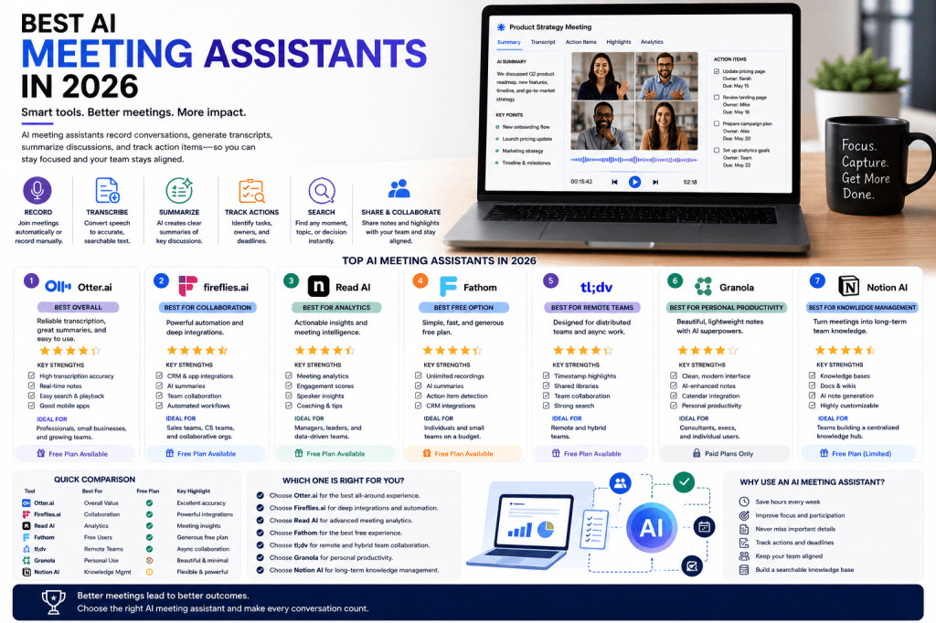 Best AI Meeting Assistants in&nbsp;2026