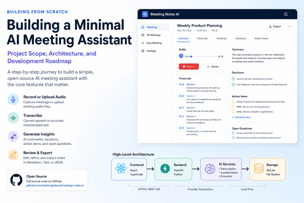 Building a Minimal AI Meeting Assistant: Project Scope, Architecture, and Development&nbsp;Roadmap