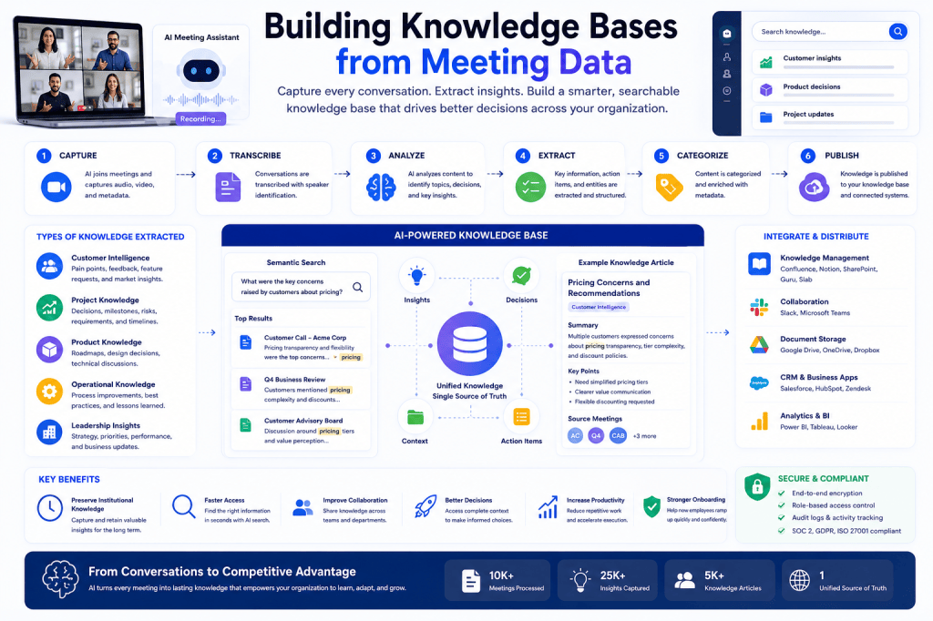 Building Knowledge Bases from Meeting Data: Turning Conversations into Organizational&nbsp;Intelligence