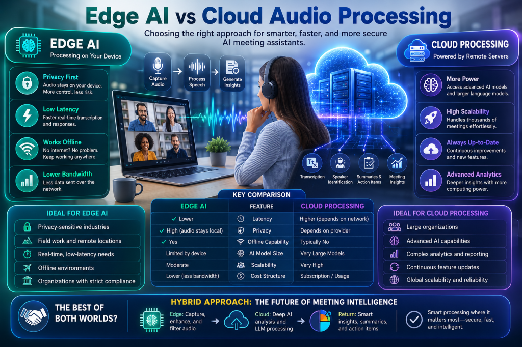 Edge AI vs Cloud Audio Processing in AI Meeting&nbsp;Assistants