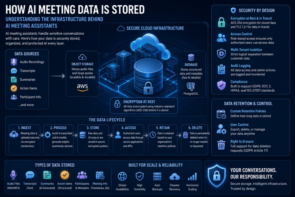 How AI Meeting Data Is Stored: Understanding the Infrastructure Behind AI Meeting Assistants