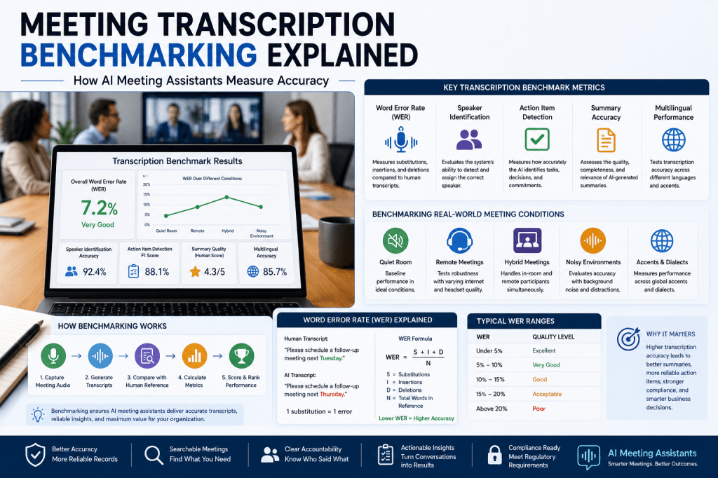 Meeting Transcription Benchmarking Explained: How AI Meeting Assistants Measure&nbsp;Accuracy