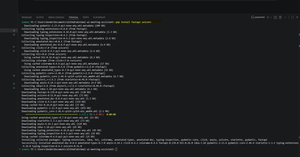 Minimal AI Meeting Assistant PIP Install