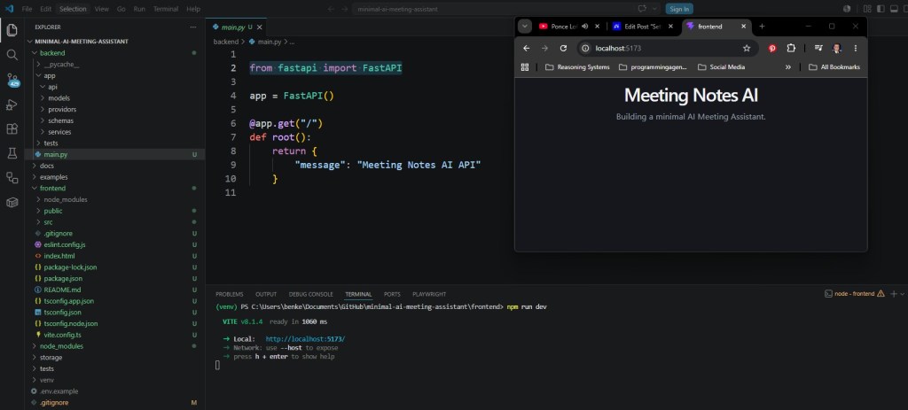 Minimal AI Meeting Assistant React Test Page