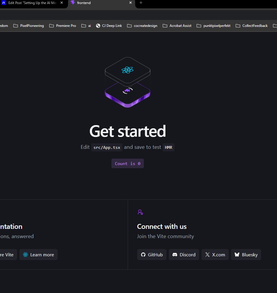 Minimal AI Meeting Assistant Vite Default Page