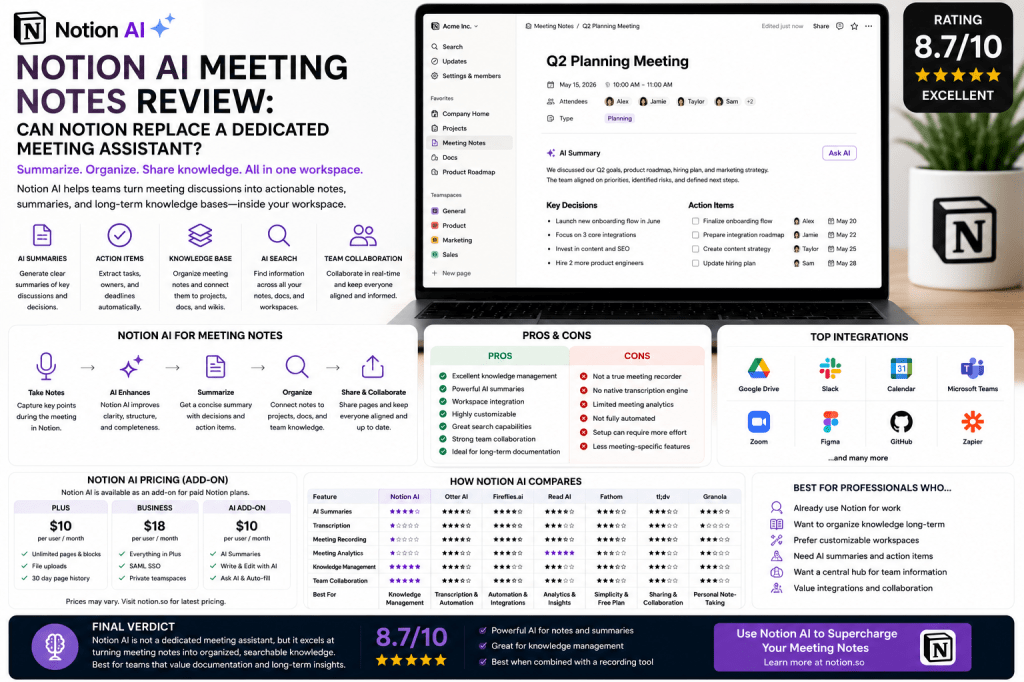 Notion AI Meeting Notes Review: Can It Replace a Dedicated Meeting&nbsp;Assistant?