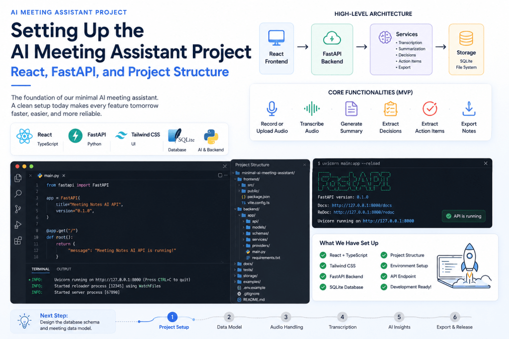 Setting Up the AI Meeting Assistant Project: React, FastAPI, and Project&nbsp;Structure