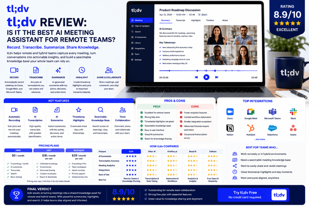 tl;dv Review: Is It the Best AI Meeting Assistant for Remote Teams in&nbsp;2026?