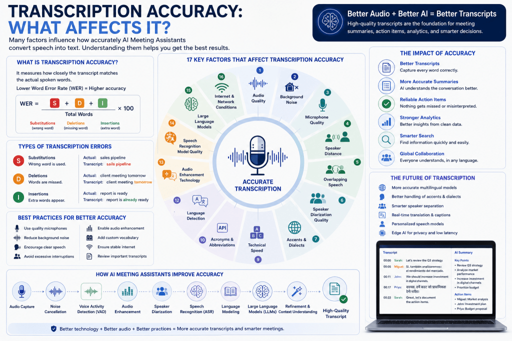 Transcription Accuracy: What Affects It? A Complete Guide for AI Meeting&nbsp;Assistants